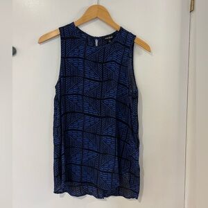 Lucky Brand Navy Geometric Tank Top